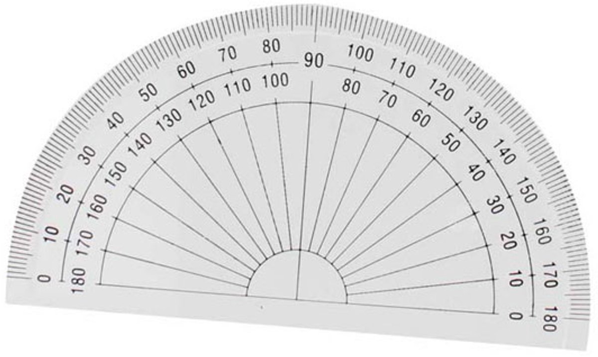 4 stuks geometrie-set, geometrie-driehoek, gradenboogliniaal, halve