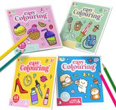 Joya Creative Cute and Cozy Coloring Book 4pcs - Easy Colouring book voor Kinderen en Volwassenen - 192 Unieke Designs