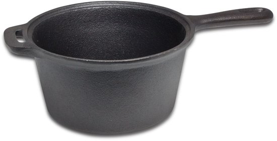 Blackwell Gietijzer Sauspan - Steelpan - Saucepan - Zwart Onbehandeld Voor Natuurlijke Baklaag - Oven En Inductiegeschikt - 18 cm / 1,5 L