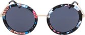 Icon Eyewear Zonnebril ROSE - Montuur met bloemenprint - Grijze glazen