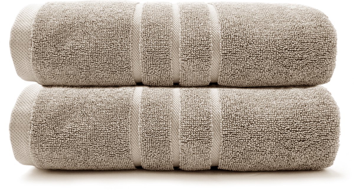 HOOMstyle Handdoeken Set Boutique - 2 stuks - 70x140cm - Taupe