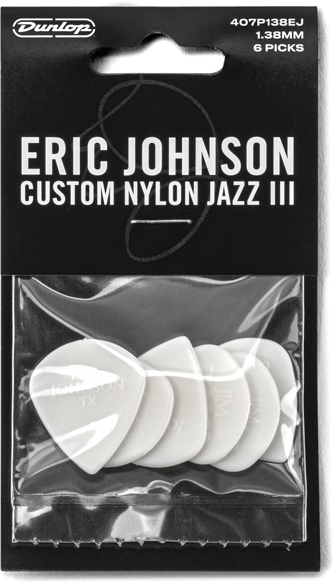 Jim Dunlop - Eric Johnson - Plectrum - Nylon Jazz III - 1.38 mm - 6-pack