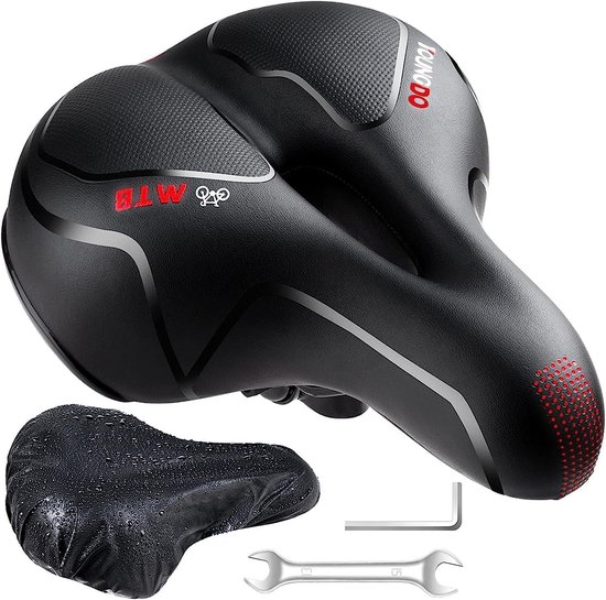 Selle de vélo en gel Selle de vélo Selle de vélo Selle de vélo Selle de vélo VTT Selle de randonnée Couleur : (rouge/noir