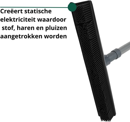 Bezem Binnen - Bezem met Telescoopsteel - Bezem Rubber - Bezem Zwart - Kappersbezem - Rubber bezem & Vloerwisser met steel van Bavepa — afbeelding 5