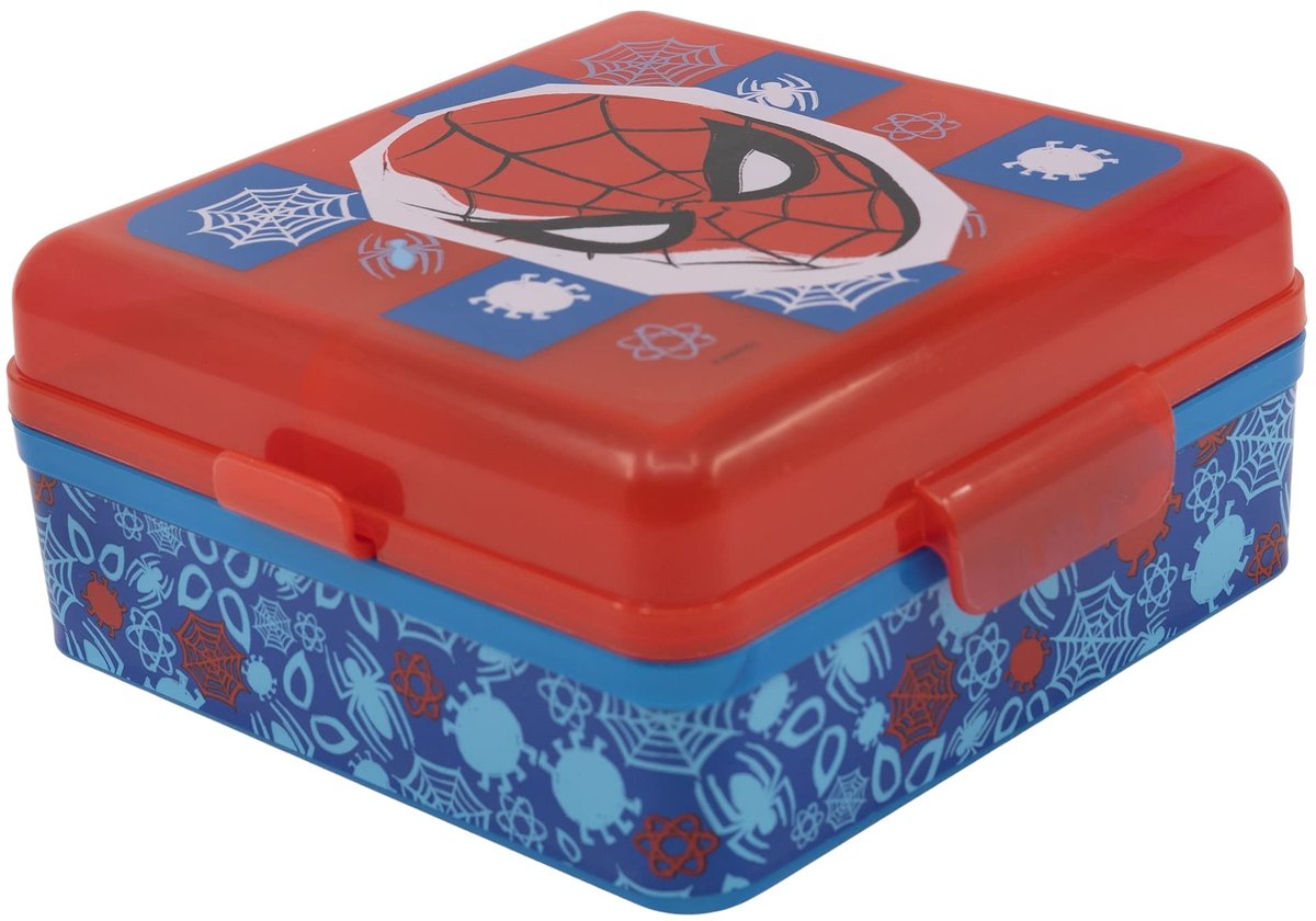 Stor LUNCHBOX MET MEERDERE VAKKEN | CUADRADA SPIDERMAN MIDDERNACHT VLIEGER