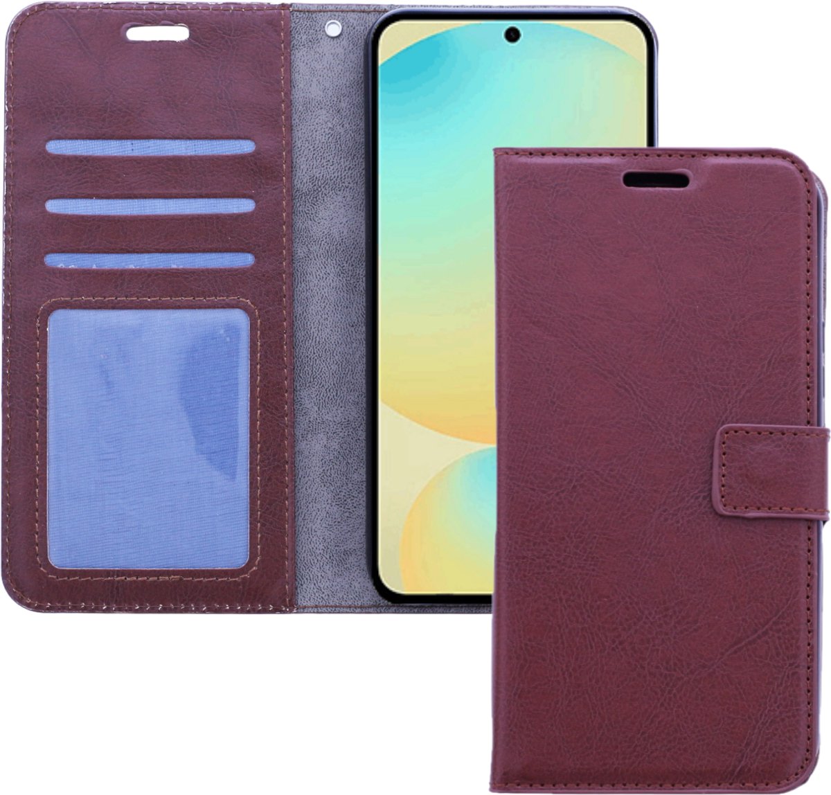 Bookcase Geschikt voor: Samsung Galaxy A36 Bruin - portemonnee hoesje - ZT Accessoires