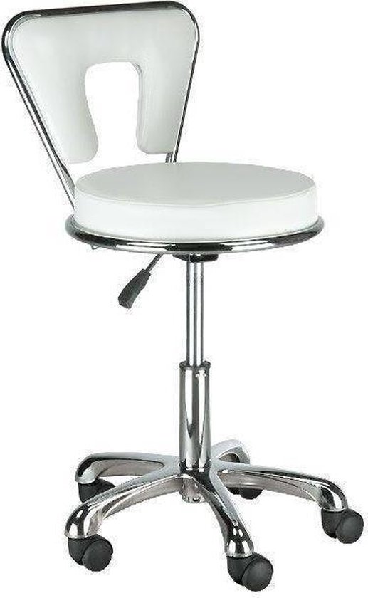 met rugleuning Kruk met rugleuning Wit Werkstoel