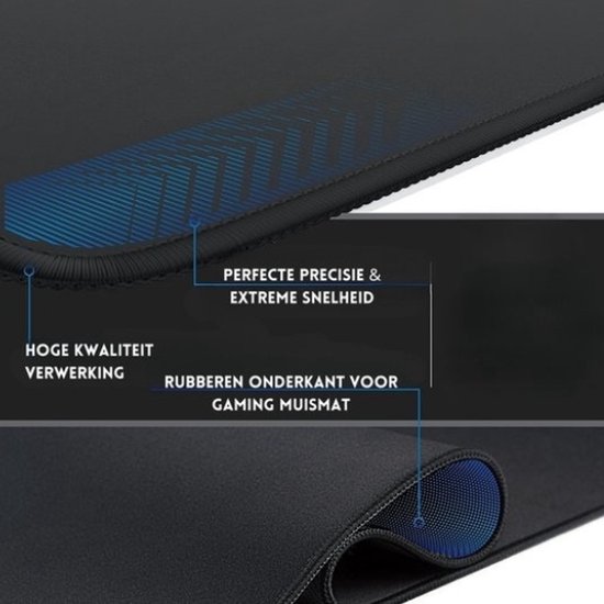 Intelectro XXL Gaming Muismat - Ultieme Precisie en Comfort voor Gamers! - 90x40cm - Antislip Mat - Zwart - Levering Sneller dan Aangegeven!