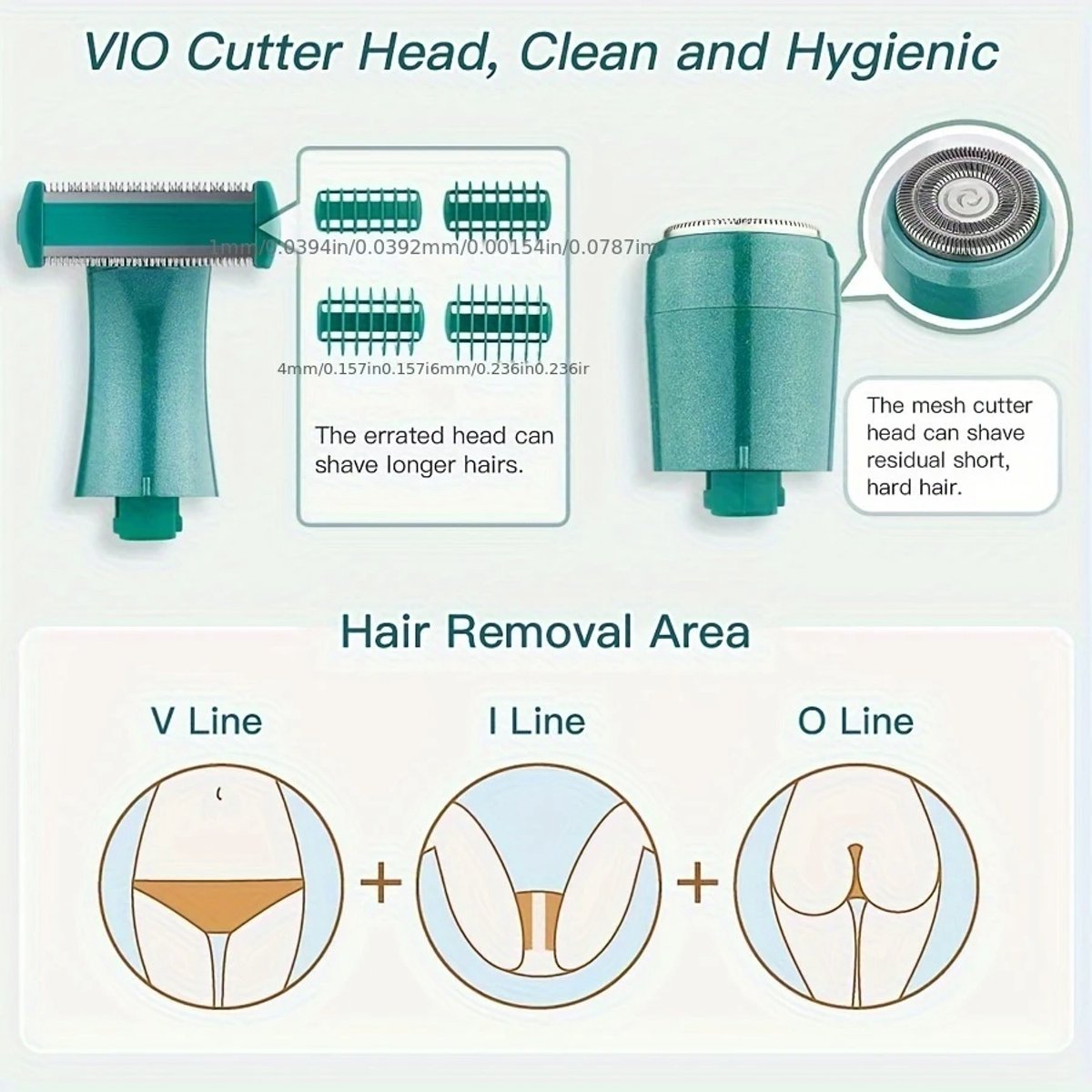 4in1 One-Blade Scheerapparaat met 3 Kopstukken Groen - afbeelding 3