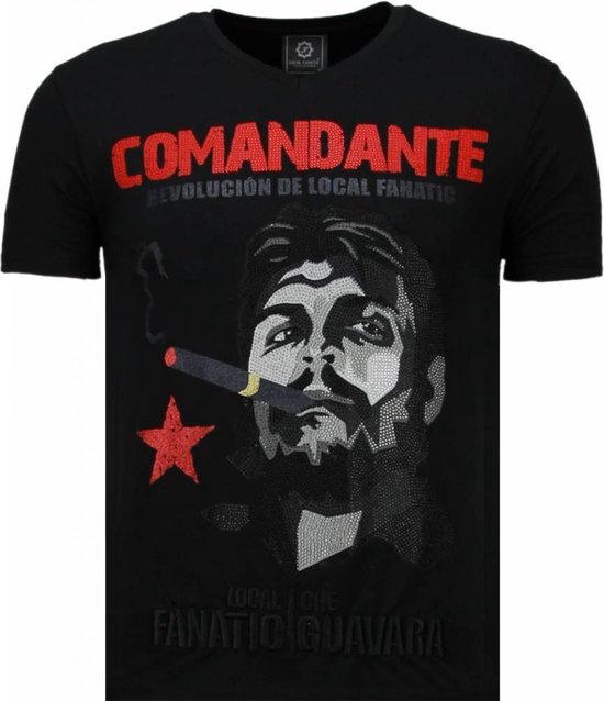 Local Fanatic Che Guevara Comandante - T-shirt strass - Noir Che Guevara Comandante - T-shirt strass - T-shirt homme noir Taille M