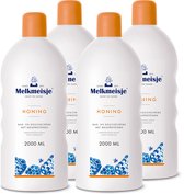 Melkmeisje Bad en Douche Creme Honing - 4x 2000 ml - Voordeelverpakking