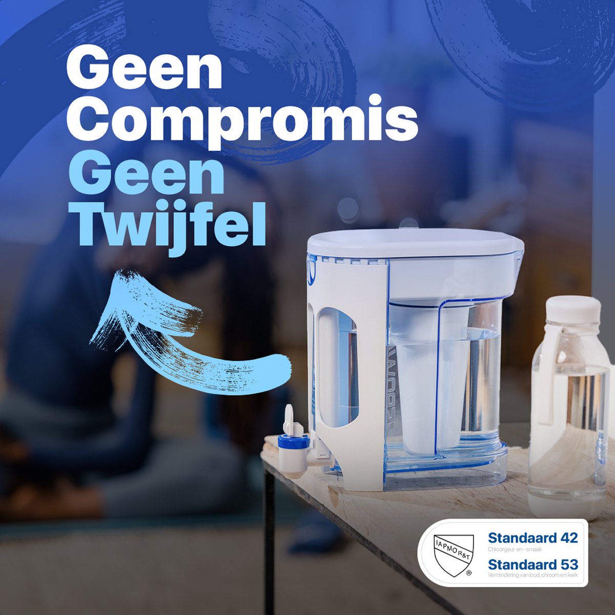 Zero Water Filter Jug ZR-017/ZP-010 cartridges, verwijderen 99,9% lood, chloor, fluoride, zware metalen, BPA-vrij, TUV gecertificeerd, 6-traps (3 stuks