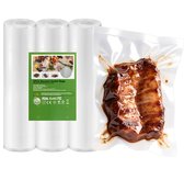 Rouleaux de film Nourriture sous vide (3 pièces) - 30 x 500 cm - Sans BPA - Convient pour la cuisson au congélateur, au micro-ondes et sous vide - Rouleaux de film alimentaire sous vide