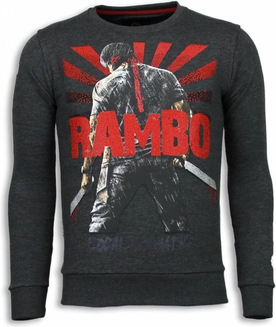 Rambo - Rhinestone Sweater - Antraciet | bol
