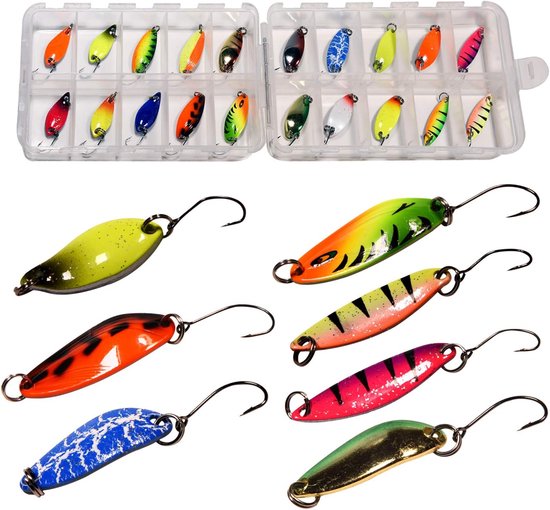 Spoons Forelset, knipperlichten, visaas, spinner forel, kunstaas, 20 stuks — afbeelding 2