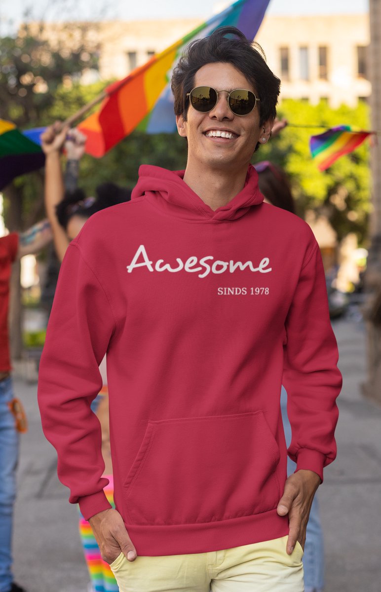 1978 Verjaardagscadeau heren Rode Hoodie heren met capuchon Awesome Hoodies Rood