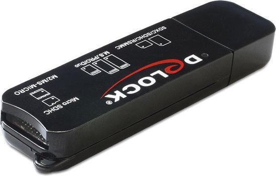DeLOCK USB Cardreader met USB-A connector en 3 kaartsleuven - voor (Micro) SD/SDHC/SDXC/MMC/TF en Memory Stick - USB3.0 - Delock