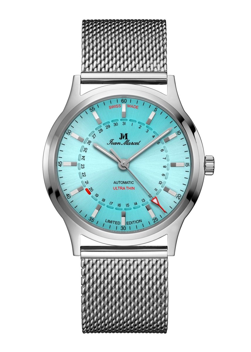 Jean Marcel Stealth - horloge - turquois - Milanese band zilver - 41 mm
