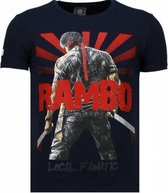 Local Fanatic Rambo Shine - T-shirt strass - Navy Rambo Shine - T-shirt strass - T-shirt homme marine taille L