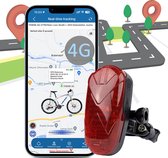 4G GPS Tracker Fiets - Real Time Tracking Device - Route Geschiedenis Opname - Meerdere Alarm Modi - Achterlicht - Oplaadbare Batterij - APP/Web Zonder Abonnement