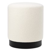 Pouf Teddy Kadirelli - 40 cm x 45 cm - Wit / Or - Velours - Velours - Hotel Chique