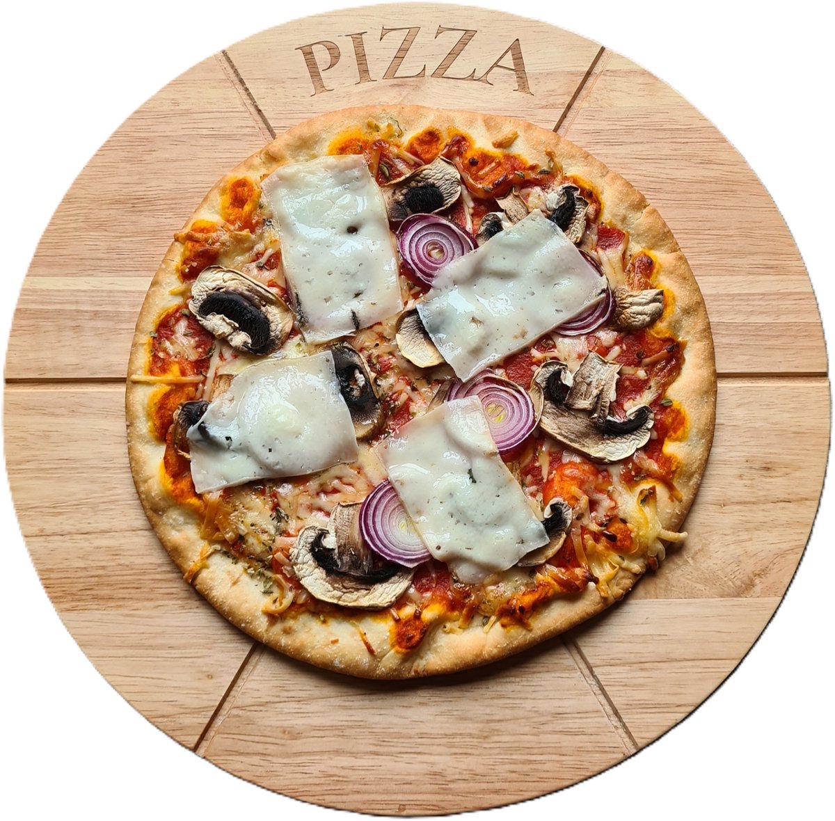 THINGS-TO-BUY Massief Houten Pizza Draaiplateau Ø33 cm – Professionele Kwaliteit – Robuust & Duurzaam – Stabiel Design | Dienblad, Snijplank, Borrelplank voor Hapjes, Tapas & Snacks, en Pizza uit je Pizza oven of Pizzasteen