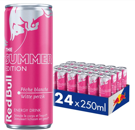 Boisson énergisante Red Bull - Édition Peach White - Pêche Witte - Pack de 24 - 25 cl