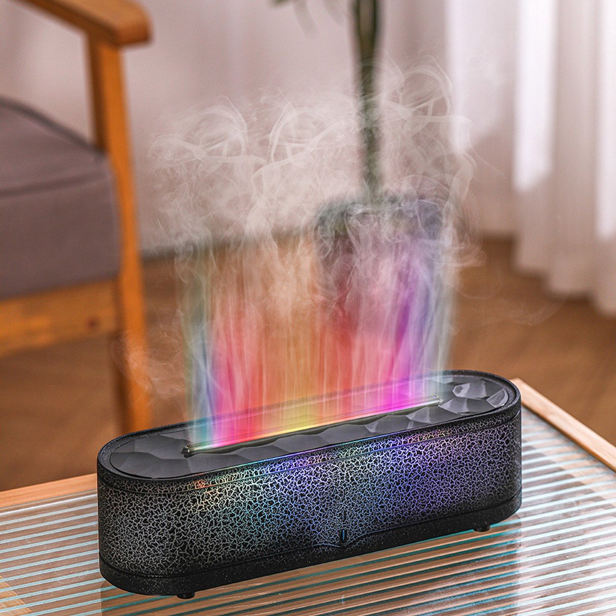 Goedkoopste Aroma Flame Diffuser Cracked - Vlam effect - Aromadiffusers - Luchtbevochtiger - Aromatherapie - Geurverspreider - Vernevelaar - Kado - Cadeau