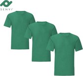 Senvi 3 pack T-Shirts Ronde hals - Maat XXL - Kleur - Groen Mêlee
