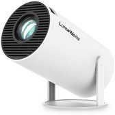 LumeWorks Luna Pro Editie 2025 - Mini Beamer - 4K Support - Smart TV - Projector - Android 11 - Draagbaar - Thuisbioscoop - Wit