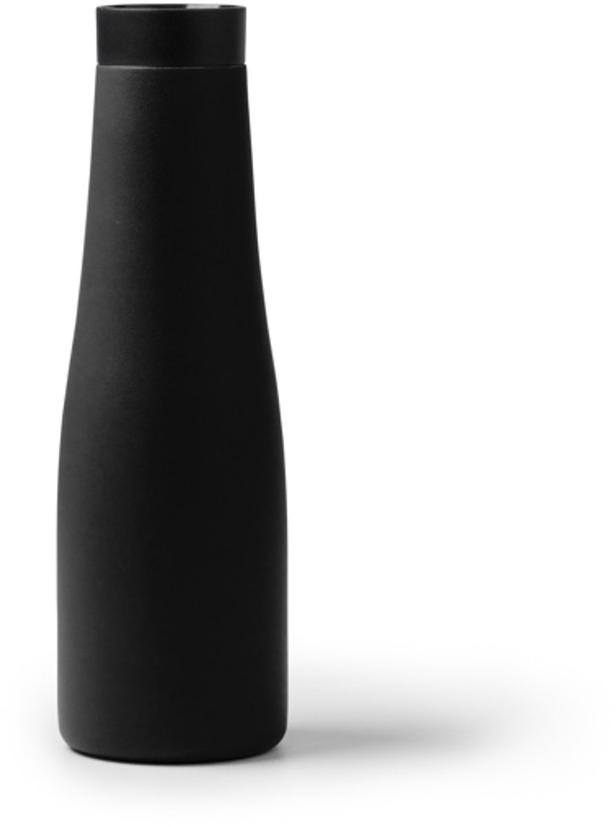 Dubbelwandige RVS Thermosfles. 600 ml kleur Zwart Turman 1537. Lasertechniek geschikt