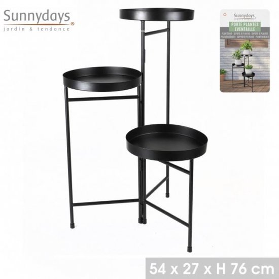 GARDEN & METAL "BLACK" METALEN WAAIERVORMIGE PLANTENHOUDER 54X27XH76CM