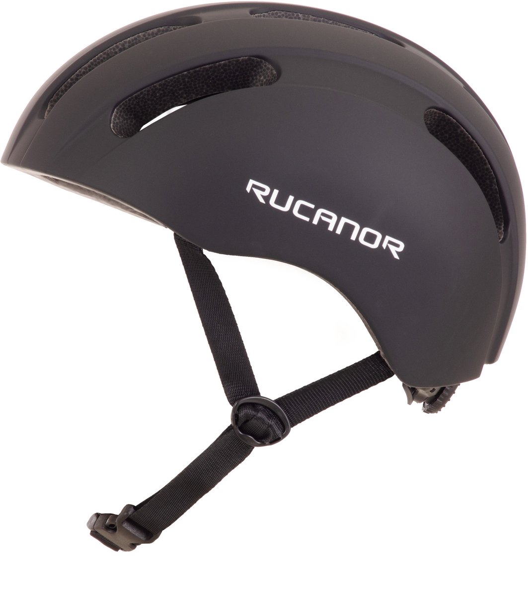 Rucanor City Flow Fietshelm (EN 1078) - Verstelbaar met Draaiknop - Lichtgewicht - Maat L 58-61 cm - Zwart - Fietshelm - Skatehelm