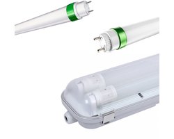 TL led verlichting met Armatuur 120cm - Plafondlamp - Led lampen - 30W - 3600 Lumen - 4000k - IP65 - inclusief 2x LED TL - Complete Set