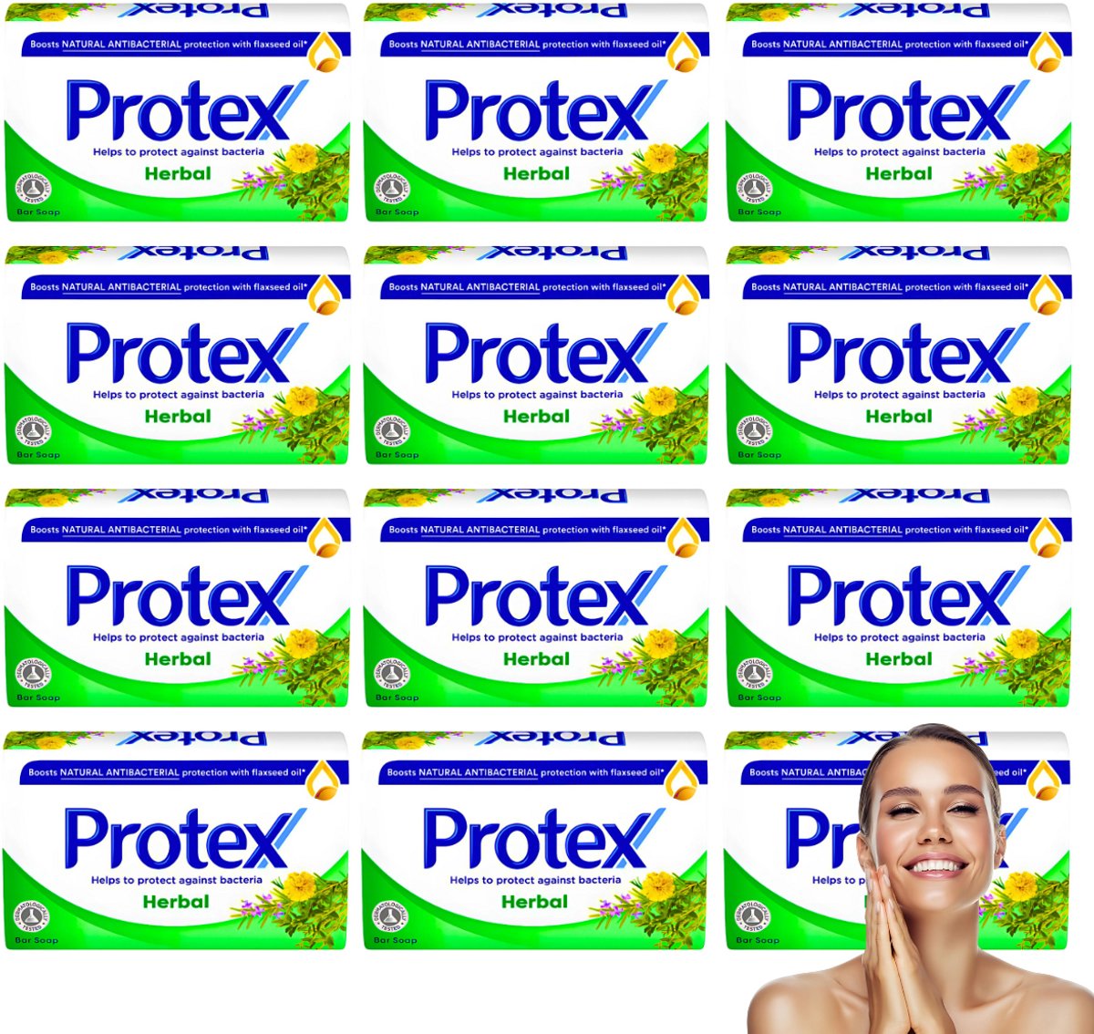 Goedkoopste Protex Handzeep Herbal - 12 Stuks - Antibacteriele Zeep - Voor Hand en Lichaam - Zeep Blok - Zeepbar - Soapbar