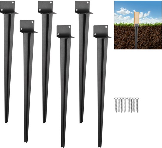 Aqbau® H paaldrager 161 mm paaldrager H-vormige paalanker H-anker H-paaldrager paalschoenen H-drager betonanker totale hoogte 600 mm metaal verzinkt