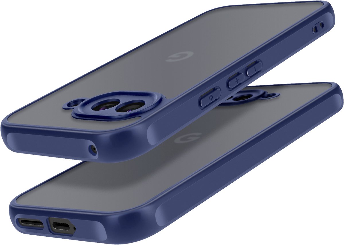 Avizar Hoesje Geschikt voor Google Pixel 9a Schokbestendig met versterkte hoeken, Blauw