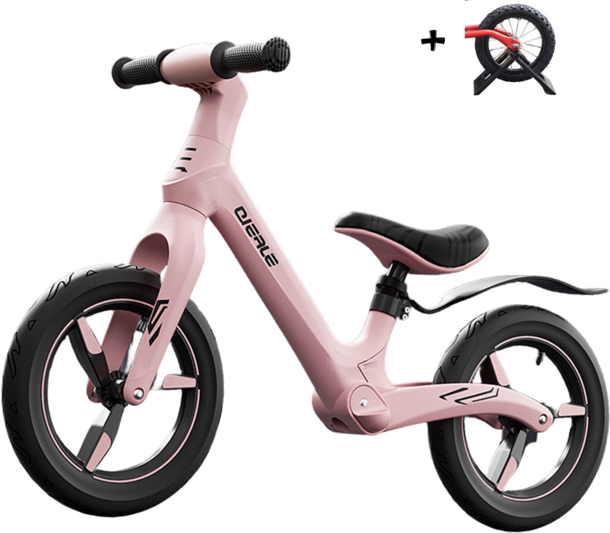 E-shop4u® – Loopfiets Cierle 12inch – 2 jaar, 3 jaar en 4 jaar - Luchtbanden - Stoere Loopfiets voor Kinderen – Duurzame Frame – Roze