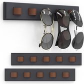 Rebanky Meerdere Reizen Zonnebril Organizer Case 6 Slot Multi Bril Opbergkoffer Draagbare Zonnebril Travel Organizer Opvouwbare Brillen Houder Doos voor Vrouwen Mannen, Zwart, 16x13x11 cm