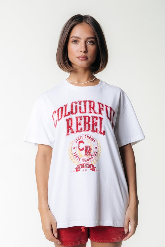 Colourful Rebel - CR Varsity Loosefit Tee - Dames - T-shirts - S