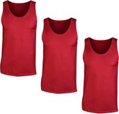 Senvi Sports onderhemd/sportshirt 3-Pack - Kleur Rood - Maat XXL