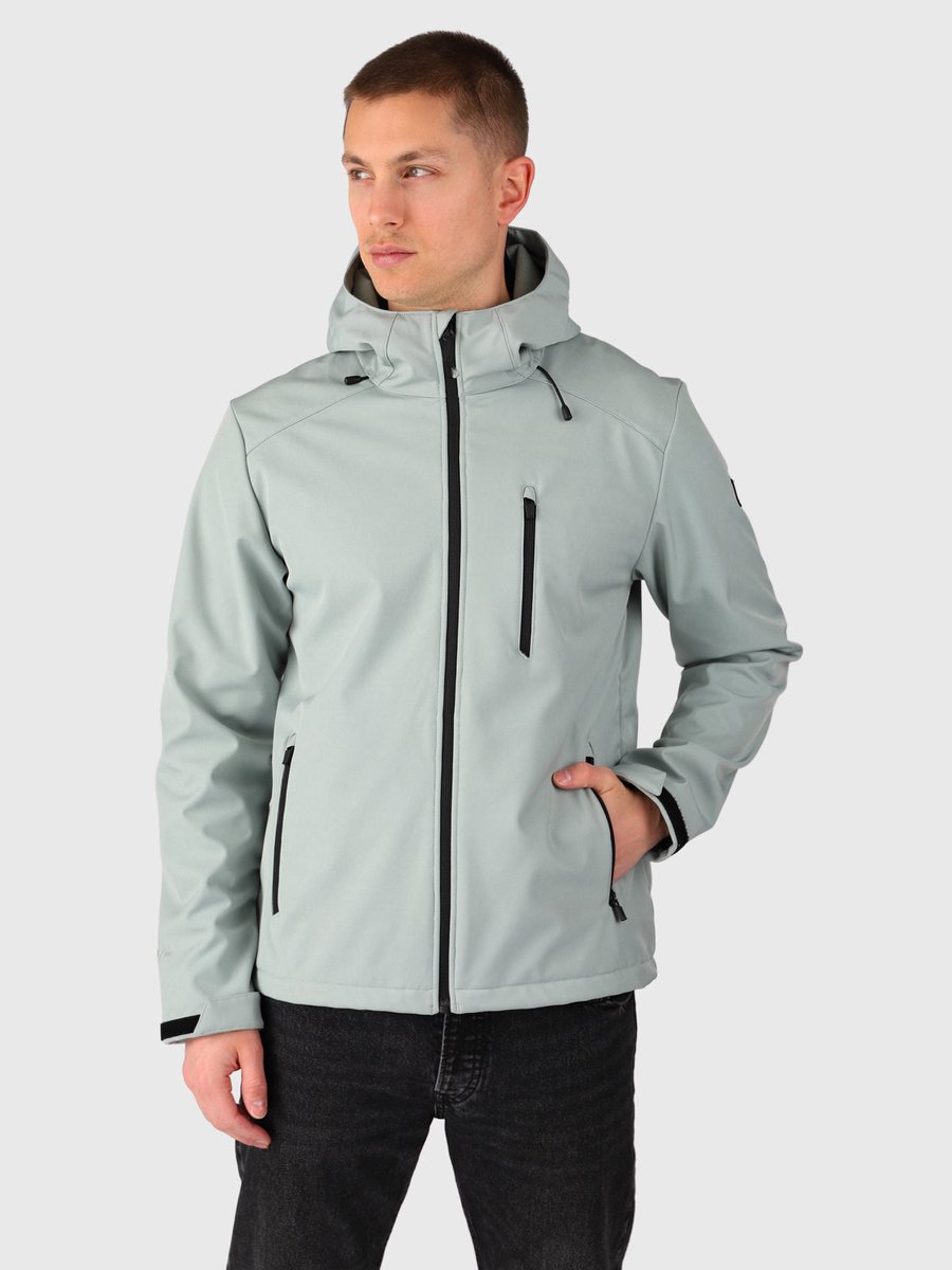Brunotti Mib Men Softshell Jacket Softshell Jas Heren Waterafstotend Outdoorjas Jet Grijs