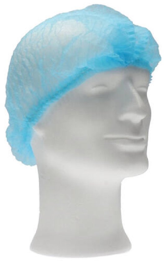 CMT® | 100 Haarnetjes BLAUW maat L | Latexvrij | non-woven | Clip Caps | Wegwerp