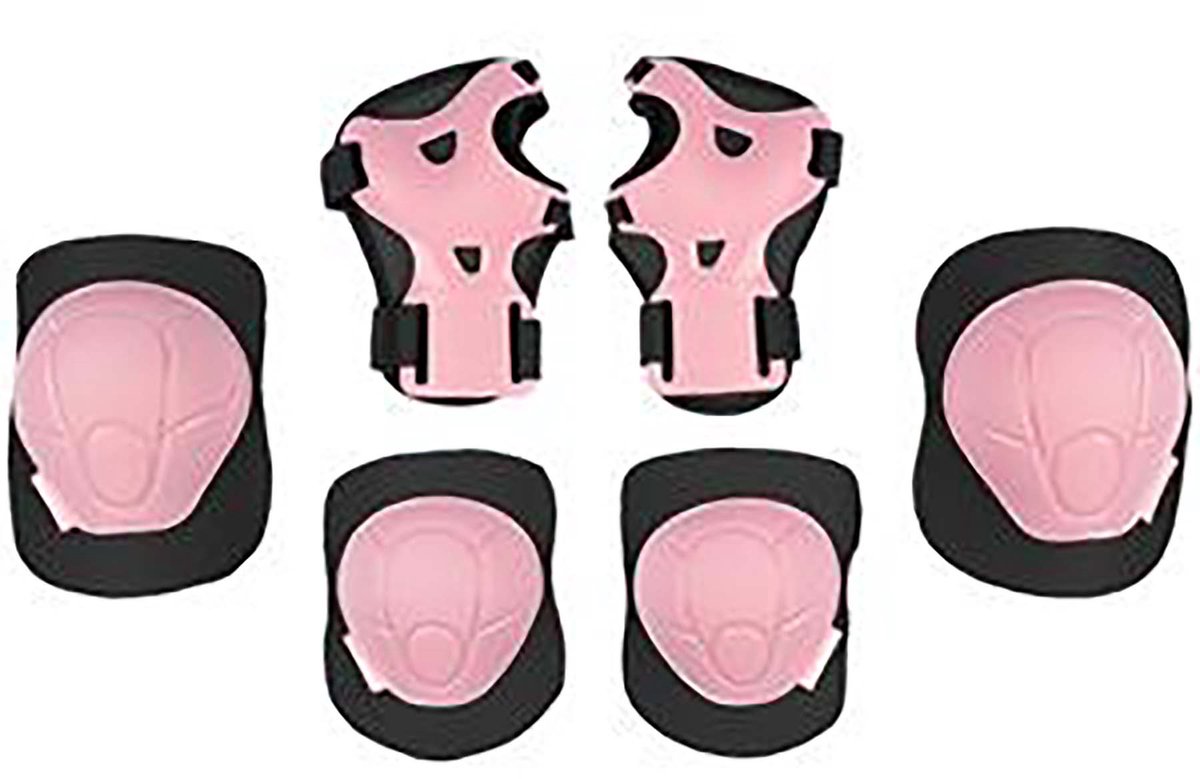 Nijdam Skate Beschermset Kinderen – Black Rose – Maat S – Zwart Roze