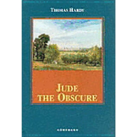 Boekhoes 'Jude the Obscure' door Thomas Hardy, met een schilderij van een landschap met bomen en velden.