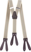 Pierre Mouton - Bretel - Volwassenen - Orleans met Leertjes - Beige - 120cm - 35mm - M - L