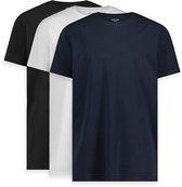 LEBASQ - Miles' T-shirt voor heren - 3 pack - met Ronde hals - Extra lang - Geschikt als Ondershirt - Mix - 3XL - Katoen