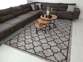 Flycarpets Palmori Modern Vloerkleed Grijs - 80X150 CM - Barok Design