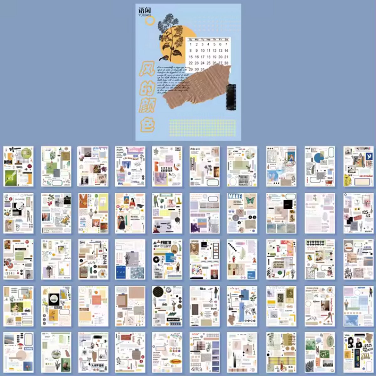 Bullet Journal Stickers - 50 Vellen - Rasters, Cijfers & Letters - Planner & Scrapbook Stickervellen - Bujo Stickers - Cadeaus onder €15 - Sinterklaas & Kerstcadeau & Schoencadeaus