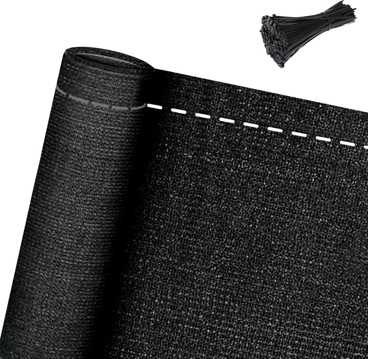 Aufun 2X10m Antraciet Privacy Scherm Hek Schaduw Net Zon Bescherming Wind Bescherming Tennis Scherm HDPE Schaduwdoek Voor Sportveld, Tuin